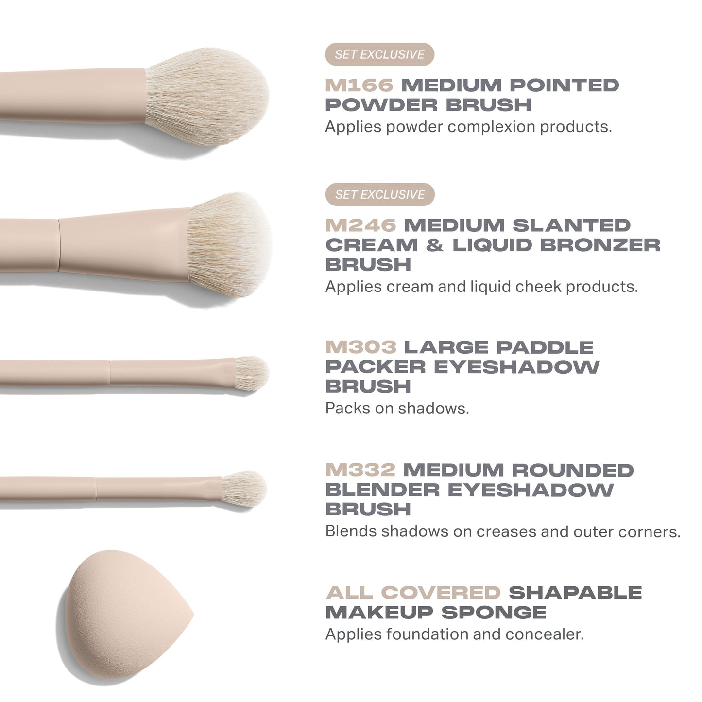 Oat Latte 5-Piece Face & Eye Brush Set