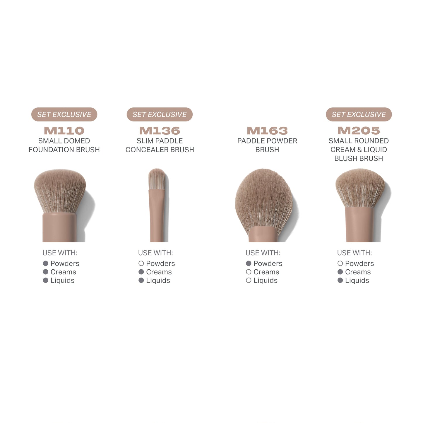 Iced Mocha 4-Piece Face Brush Set