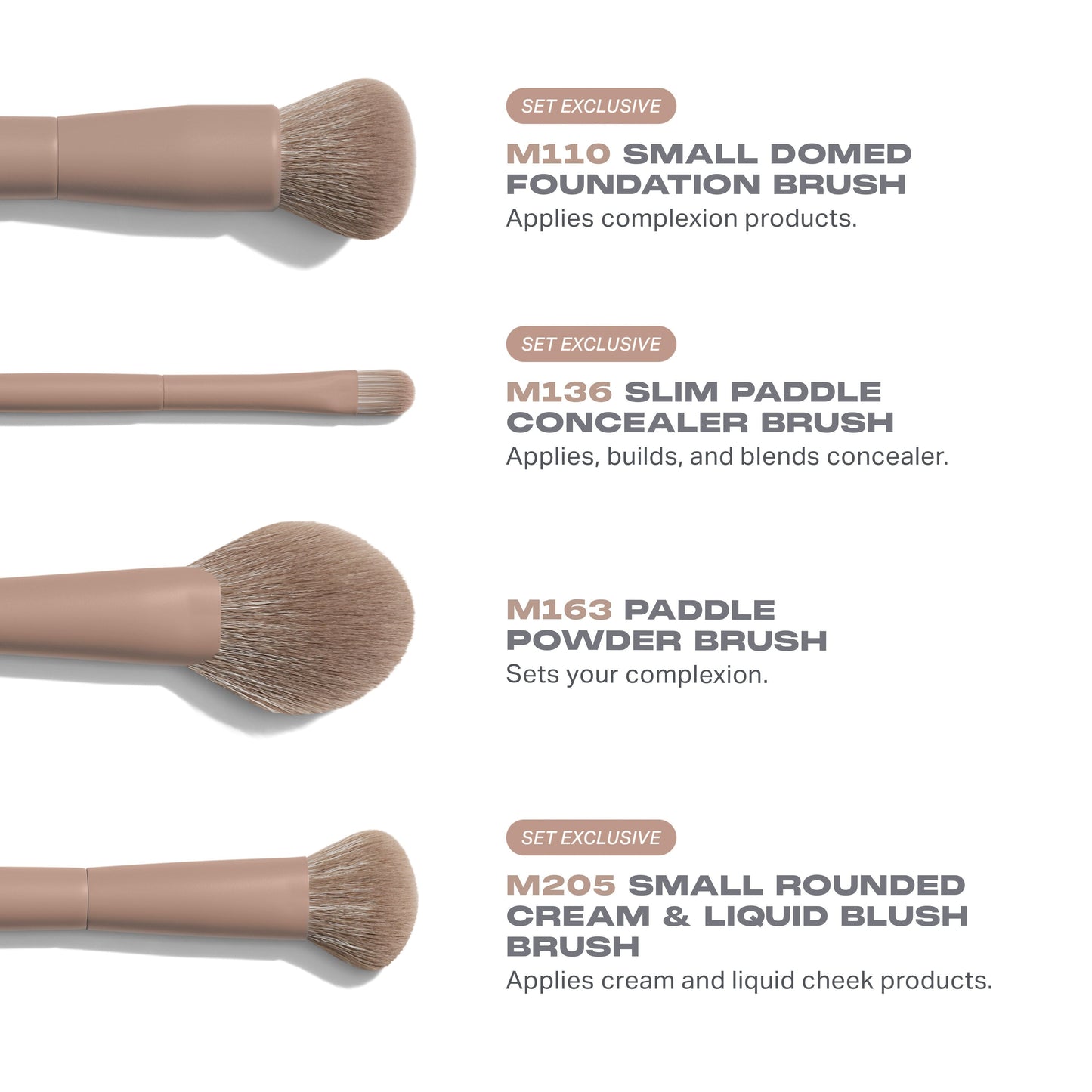 Iced Mocha 4-Piece Face Brush Set